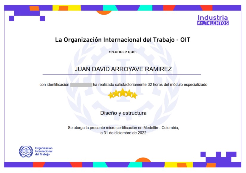 Design and Structure Certificate